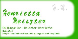 henrietta meiszter business card